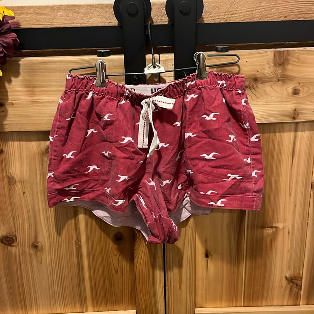 Hollister Red and White Cozy Pajama Shorts